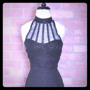 Black sequined formal gown